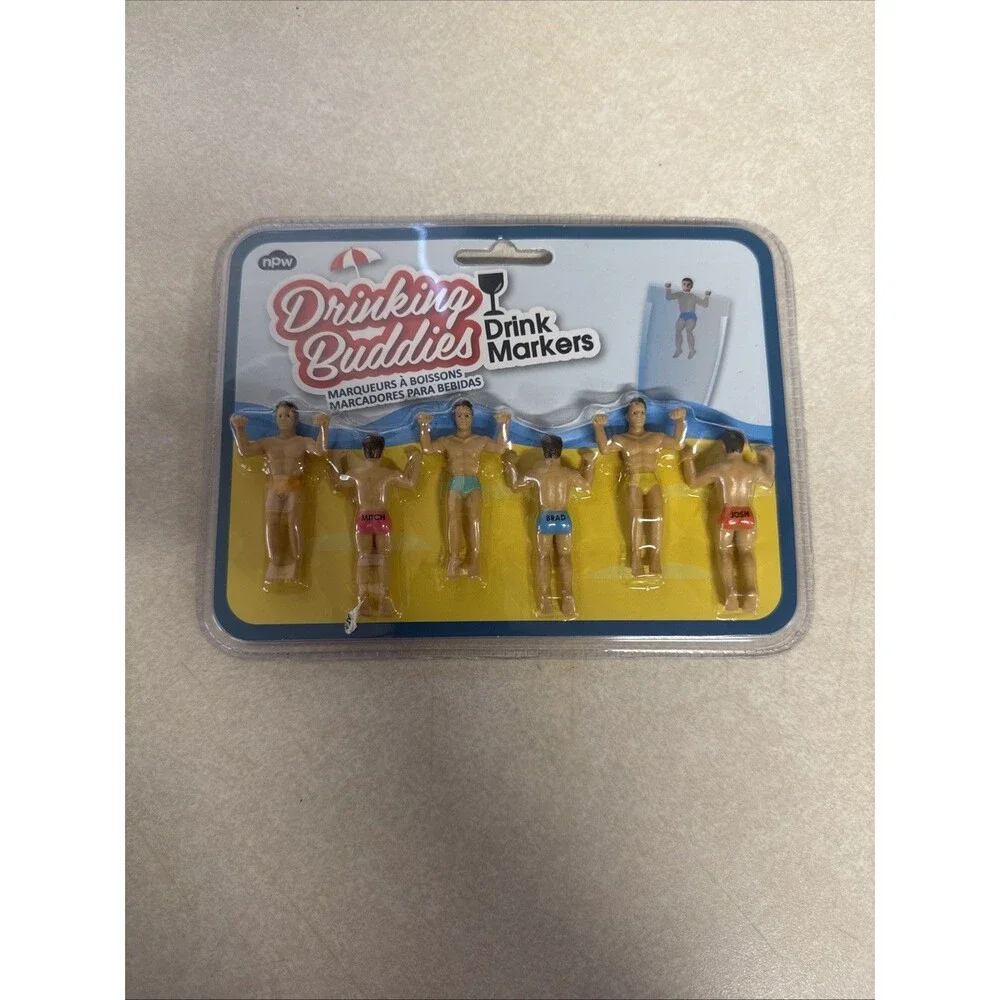 Drinking Buddies Drink Markers 6 Guys  Brand New in package sealed